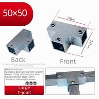 50mm Square Tube Connector Galvanized Steel Weld-Free Assembly Tube Joint Bracket Thickened Structure Multiway Connection