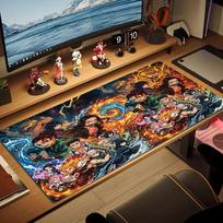 Tanjiro Nezuko Kamado Color Mouse Pad Large Gaming Table Cushion Non-slip Laptop Tablet Big Mousepad XXL Mat Mini PC Playmat With Lock edge 40cmx90cm(15.7x35.4inch)