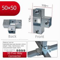 50mm Square Tube Connector Galvanized Steel Weld-Free Assembly Tube Joint Bracket Thickened Structure Multiway Connection