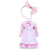 Halloween Girl Stage Costume With Bow And Lace Design For Childrens Fairy Tale Play ChildXXL pink
