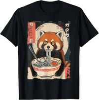 Ramen Red Panda Funny Japanese Noodles Animal T-Shirt XL