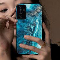 Aesthetic Ocean Fluid Marble Phone Case for Vivo V23e 4G/5G Shockproof Cover Protective Shell Vivo V23e 4G/5G blue