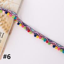 1yard Supplies Handmade Fabric Sewing Pompom Ribbon Tassel Lace Trim Embroidered Bohemia 6