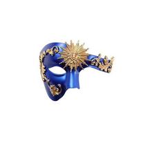 Metalinės tekstūros Venecijos pusės veido karnavalinė kaukė Steampunk Helovino veido uždangalas Karnavalas Style G blue