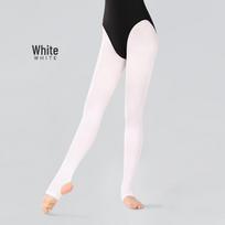 Girls' 60D Thin Style Footed Tights with Elastic Wrap and Footstep Design for Comfort and Grip L white