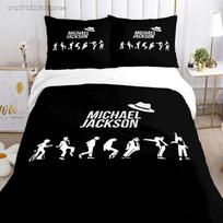 3D Print Michael J-Jackson Bedding Set Bedroom Soft Modern Bedspreads Comefortable Kids Duvet Cover Quilt Cover And Pillowcase EU single(135x200cm) white