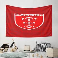 Hull KR Red Shield Design Pattern Wall Hanging Tapestry Decorative Tapestry Home Decor for Bedroom and Living Room 75x90cm(29x35in) red