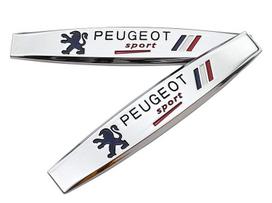 2pcs/1pair new 3D Peugeot logo metal Car Fender side Car door Emblem car window sticker styling Accessories 2pcs Fender side