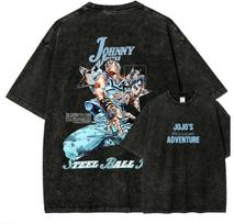 JoJo Johnny Joestar Steel Ball Run Grafinis Marškinėlis Gerbėjų Dovana 130 gray