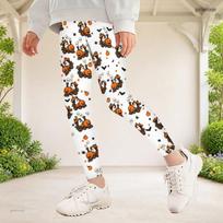 Girls Halloween Ghost Pumpkin Printed Full Length Stretch Waist Yoga Leggings 110