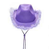 Solid Color Western Cowboy Hat Wide Brim Top Hat Retro Cowgirl Hat  Stage Performance Style M purple
