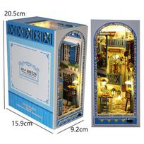 DIY Wooden Book Nook Insert Kit Doll Houses Building Toys Bookends Bookshelf Decor DollHouses Toys For Xmas Gifts