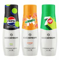 Set of 3 Syrups for Water Sodastream Pepsi Max Lime + Mirinda + 7Up Free