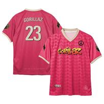 Men Women Gorillaz 23 Two-Sided Mesh Football Jersey Y2K Virtual Band Indie Streetwear, Oversized Sport Tee Quick Dry Shirt S pink