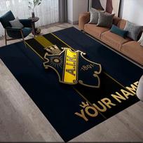 Custom Name AIK Solna Flannel Pattern Square Carpet,Area Rug,Carpet Rug for Living Room Bedroom Sofa Playroom Decor,Non-slip Floor Mat 80x120cm( 31x47in)