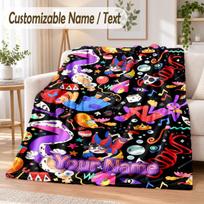 The Amazing Digital Circus Custom Name Flannel Throw Blanket Soft Warm for Sofa Bed Indoor Home Use 80cmx120cm