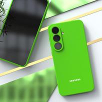 For Samsung Galaxy S26 S25 S24 S23 S22 S21 S20 Case Liquid Silicone Soft-Touch Shell S25 FE S26 Ultra S26 Plus S24FE Full Cover žalia