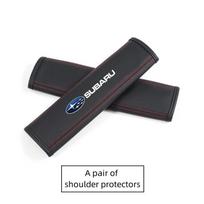 Car Seat Headrest Cover Neck Rest Pillow Seatbelt Shoulder Pad for Subaru Forester XV Outback Impreza STI WRX Legacy BRZ Tribeca black