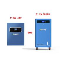 ANENJI 11KW 48V Hibridinis Saulės Off-Grid ir Grid-Tie Keitiklis Grynos Sinusoidės Keitiklis + 51.2V 300AH Ličio Geležies Fosfato Buitinė Baterija