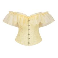 Women European Palace Boned Strapless Corset Waist Trainer Body Shaper XL geltona