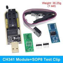 CH341B CH341 24 25 serijos EEPROM Flash BIOS USB programuotojo modulis SOIC8 SOP8 testavimo klipsas EEPROM 93CXX / 25CXX / 24CXX skirtas PASIDARYK pats rinkinys