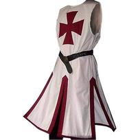 Medieval Crusader Robe Cosplay Costume, Renaissance Knight Stage Performance Outfit XL
