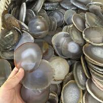 Polished Natural Gray Agate Round Coaster Slices