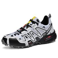 Breathable non-slip men's running shoes free sports and leisure shoes fashionable hiking shoes 48 gray