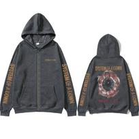 System of A Down Mezmerize Zipper Hoodie Men Women Gothic Rock Oversized Zip Up Jacket Men's 90s Alternative Metal Streetwear M black
