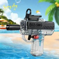 Portable Mini Uzi Shape Water Gun Manual Press Water Toy Transparent Water Squirt Gun For Boys Girls Outdoor Beach Pool Party juoda