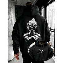 Dragon Ball Super Men Women Hoodie Majin Vegeta Fleece Sweatshirt High Quality Warm Hooded Fleece Warm Sweatshirt Tracksuit Female Male Clothing XL gray