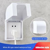 Plastikinis lizdas, atsparus vandeniui dėžutės, lipnus elektros kištuko dangtelio jungiklis, apsauginis dangtis vonios kambarys White Large