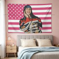 Theme Poster Tapestry Banner Pink American Flag B-Billie-Eilish Music Flags Wall Tapestry Aesthetic Bedroom Dorm Decor Fans Gift 150X180CM