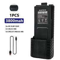 UV 5R Battery 3800mAh Baofeng Walkie Talkie Enlarged Li-ion UV5R Battery Thicker Support Type-C Fast Charging UV-5RE BF-F8 GT-5R