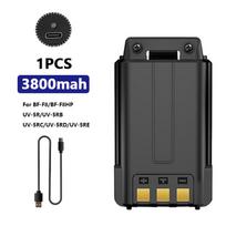 UV 5R Battery 3800mAh Baofeng Walkie Talkie Enlarged Li-ion UV5R Battery Thicker Support Type-C Fast Charging UV-5RE BF-F8 GT-5R