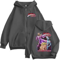 Anime JoJo Keisti Nuotykiai Funny Valentine Užtraukiamas Gobtuvas Vyrams Moterims Drabužiai Mada Hip Hop Užtraukiamas Megztinis Kailis Streetwear XL black