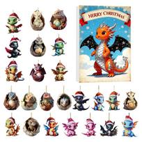 Christmas Dragon Holiday Decor Miniature Acrylic Advent Calendar Blind Box For Festive Gift Giving Style E