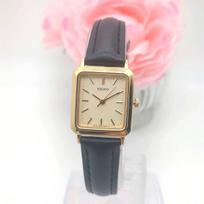 SEIKO Tank Square Gold Quartz Watch Vintage #1253 ' ' Ladies'