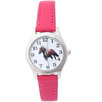 Fashion Cute Girl Ladies Watch Kids Watches Horse Leather Quartz Student Kids Animal Cartoon Children Wristwatch Gift white