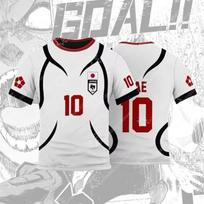 Japan U-20 Soccer Jersey Shidou Ryusei Oliver Aiku Football Shirt Anime Cosplay Costume Sport Training Tee T-Shirt Top Uniform 5XL