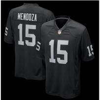 Las Vegas Raiders 15 Mendoza Football Jersey Mens Athletic Game Uniform Black White S M L XL XXL XXXL L juoda