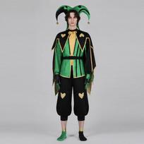 Halloween Freak Circus Pierrot Cosplay Costume Stage Performance Outfit Anime Role Play M black