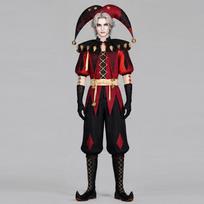 Halloween Freak Circus Pierrot Cosplay Costume Stage Performance Outfit Anime Role Play S brown