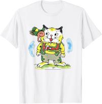 Richard Scarry Huckle Cat Carrying Lowly Worm Outdoors Scene T-Shirt Unisex T-Shirt M white