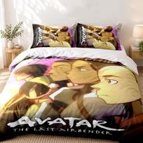 Avatar The Last Airbender Custom Name 3pc set Perfect for bedroom use Comfortable bedding set includes a duvet cover and two pillowcases Ideal birthda 135cmx200cm brown