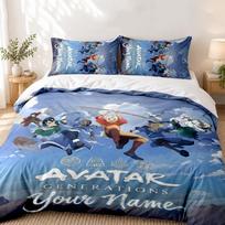 Avatar The Last Airbender Custom Name 3pc set Perfect for bedroom use Comfortable bedding set includes a duvet cover and two pillowcases Ideal birthda 140cmx210cm