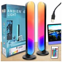 RGB LED Strips 2X Light Column For PC Gaming Remote Control Desk Lamp