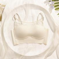 Women's Summer Mesh Stitching Together Thin Shoulder Strap Back Anti Slip Traceless Anti Sagging Underwear 32/70AB white