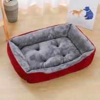 Stačiakampis šuns lova miegmaišis Veislys Katė Šuniukas Sofa Sofa Naminių gyvūnėlių namas Žiemos šiltos lovos pagalvėlė S 50x38cm raudona
