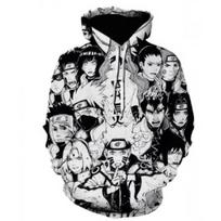 Anime Naruto Series 3D Printed Hooded Sweatshirt Young Men L gray